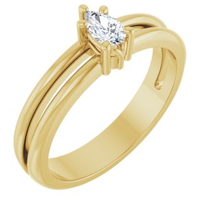 10K Yellow Gold 5x3 mm Pear Ring Mounting