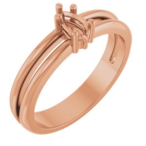 18K Rose Gold 5x3 mm Pear Ring Mounting – image 2