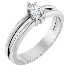 18K White Gold 5x3 mm Pear Ring Mounting
