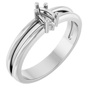 Sterling Silver 5x3 mm Pear Ring Mounting – image 2
