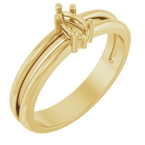 14K Yellow Gold 5x3 mm Pear Ring Mounting – image 2