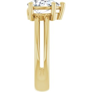 14K Yellow Gold 9x6 mm Pear Ring Mounting – image 7