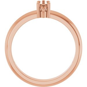 14K Rose Gold 5x3 mm Pear Ring Mounting – image 4