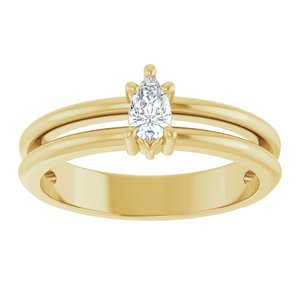14K Yellow Gold 5x3 mm Pear Ring Mounting – image 5