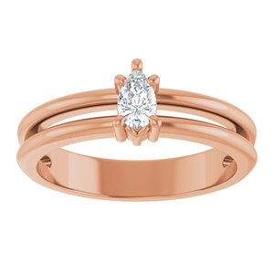 14K Rose Gold 5x3 mm Pear Ring Mounting – image 5