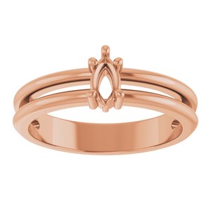 10K Rose Gold 5x3 mm Pear Ring Mounting – image 6