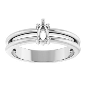 10K White Gold 5x3 mm Pear Ring Mounting – image 6