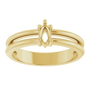 10K Yellow Gold 5x3 mm Pear Ring Mounting – image 6
