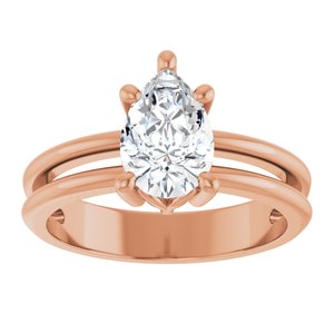 10K Rose Gold 9x6 mm Pear Ring Mounting – image 5