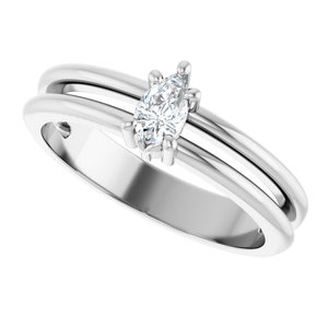 10K White Gold 5x3 mm Pear Ring Mounting – image 8