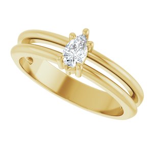 14K Yellow Gold 5x3 mm Pear Ring Mounting – image 8