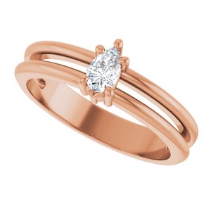 14K Rose Gold 5x3 mm Pear Ring Mounting – image 8