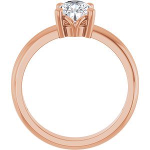 10K Rose Gold 9x6 mm Pear Ring Mounting – image 3