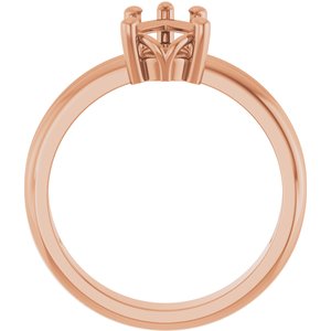 18K Rose Gold 9x6 mm Pear Ring Mounting – image 4