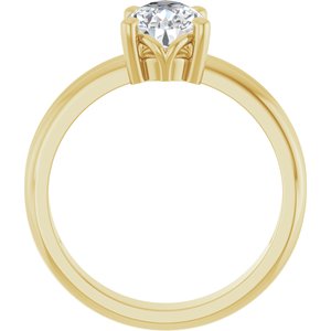 14K Yellow Gold 9x6 mm Pear Ring Mounting – image 3
