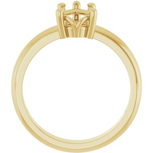 18K Yellow Gold 9x6 mm Pear Ring Mounting – image 4