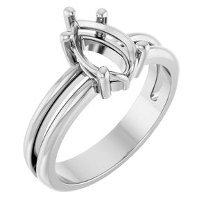 Sterling Silver 9x6 mm Pear Ring Mounting – image 2