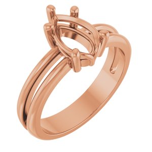 10K Rose Gold 9x6 mm Pear Ring Mounting – image 2