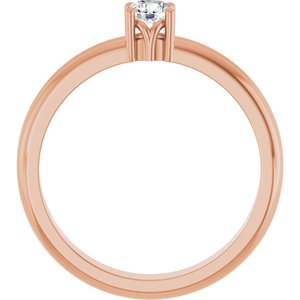 14K Rose Gold 3.8 mm Round Ring Mounting – image 3