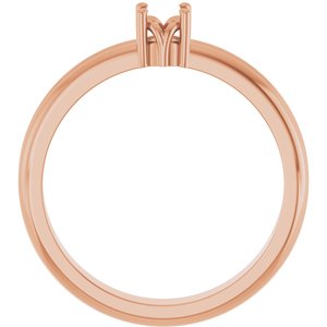 14K Rose Gold 3.8 mm Round Ring Mounting – image 4