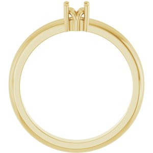14K Yellow Gold 3.8 mm Round Ring Mounting – image 4