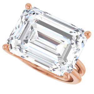 14K Rose Gold 16x12 mm Emerald Ring Mounting – image 8