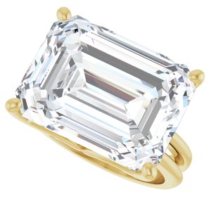 18K Yellow Gold 16x12 mm Emerald Ring Mounting – image 8