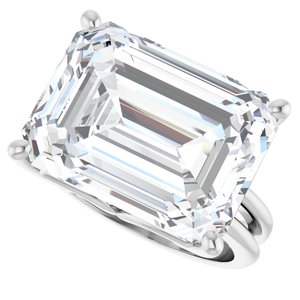 Platinum 16x12 mm Emerald Ring Mounting – image 8