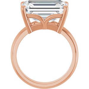 18K Rose Gold 14x10 mm Emerald Ring Mounting – image 3