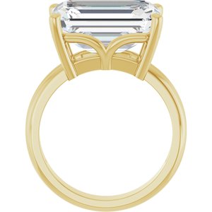 14K Yellow Gold 14x10 mm Emerald Ring Mounting – image 3