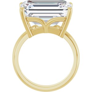 10K Yellow Gold 16x12 mm Emerald Ring Mounting – image 3