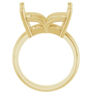 10K Yellow Gold 16x12 mm Emerald Ring Mounting – image 4