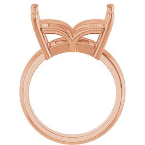 18K Rose Gold 16x12 mm Emerald Ring Mounting – image 4