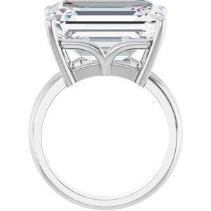 10K White Gold 16x12 mm Emerald Ring Mounting – image 3