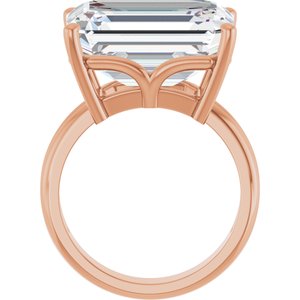 14K Rose Gold 16x12 mm Emerald Ring Mounting – image 3