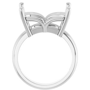Continuum Sterling Silver 16x12 mm Emerald Ring Mounting – image 4