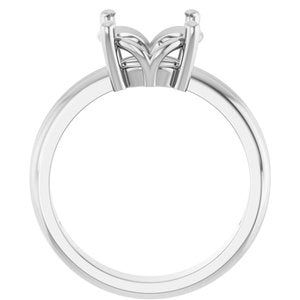 10K White Gold 9.4 mm Round Ring Mounting – image 4