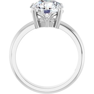 14K White Gold 9.4 mm Round Ring Mounting – image 3