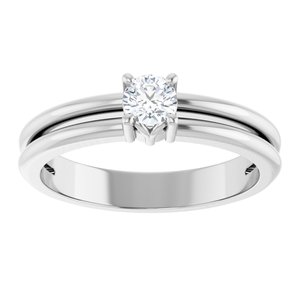 10K White Gold 3.8 mm Round Ring Mounting – image 5