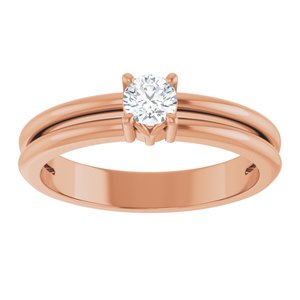 14K Rose Gold 3.8 mm Round Ring Mounting – image 5