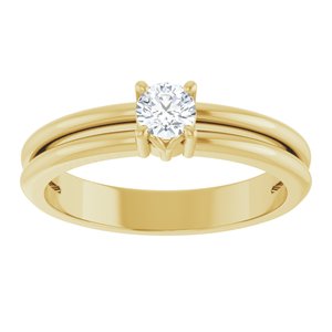 18K Yellow Gold 3.8 mm Round Ring Mounting – image 5