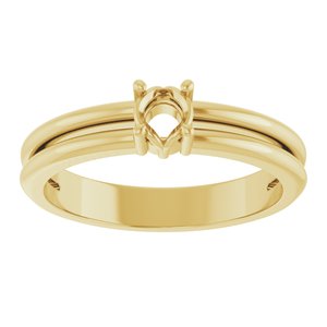 14K Yellow Gold 3.8 mm Round Ring Mounting – image 6