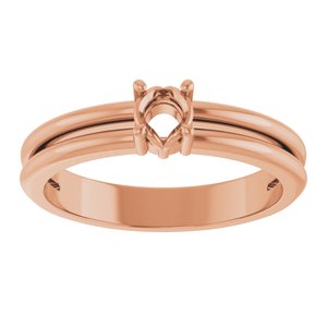 10K Rose Gold 3.8 mm Round Ring Mounting – image 6