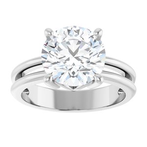 10K White Gold 9.4 mm Round Ring Mounting – image 5
