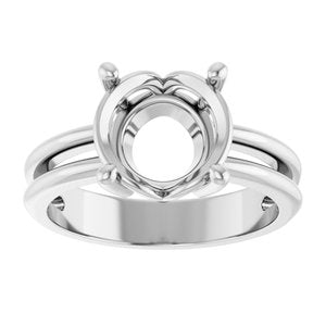 Sterling Silver 9.4 mm Round Ring Mounting – image 6