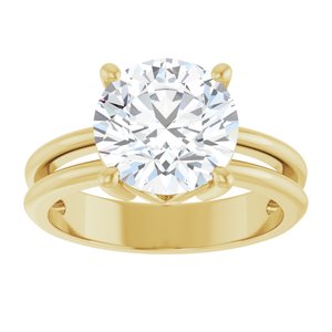 18K Yellow Gold 9.4 mm Round Ring Mounting – image 5