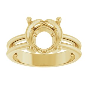 14K Yellow Gold 9.4 mm Round Ring Mounting – image 6