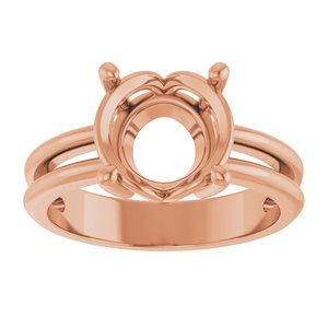 14K Rose Gold 9.4 mm Round Ring Mounting – image 6