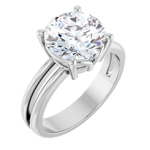 18K White Gold 9.4 mm Round Ring Mounting