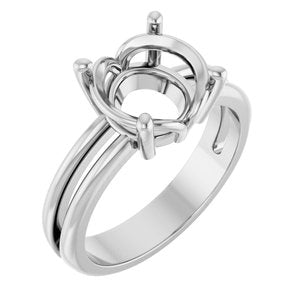 Sterling Silver 9.4 mm Round Ring Mounting – image 2